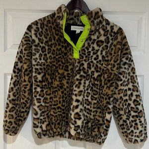 Treasure & Bond Leopard Print Fleece Girls Size 10/12.